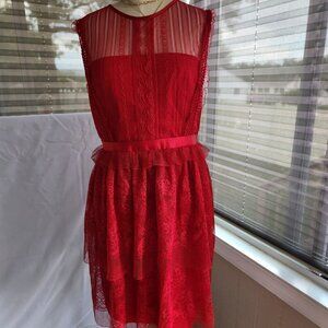 THREE FLOOR  Red Tiered Fearless Dress Size 12 homecoming ♥️